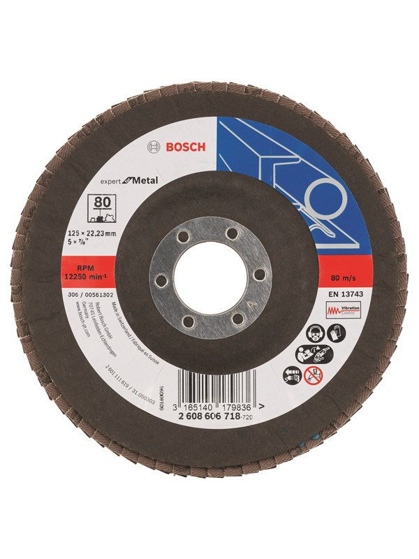Bosch Tasoliuskalaikka X551, Expert for Metal Ø= 125 mm; K= 80, taivutettu