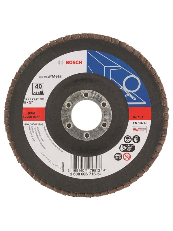 Bosch Tasoliuskalaikka X551, Expert for Metal Ø= 125 mm; K= 40, taivutettu