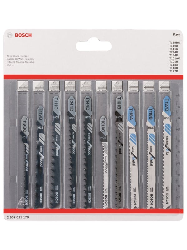 Bosch 10-os. pistosahanteräsarja Wood+Metal