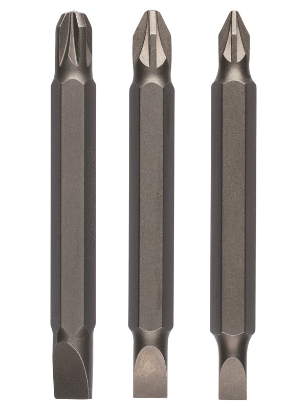 Bosch 3-os. kaksipäisten ruuvauskärkien sarja Pozidriv-ristikantaruuveille ja urakantaruuveille (PZ, S) S0,6x4,5-PZ1; S0,8x5,5-PZ2; S1,2x6,5-PZ3; 60 mm