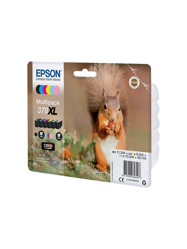 Epson 378XL Multipack - 6 pakker - XL - sort gul cyan magenta lys magenta lys cyan - Original - blækpatron