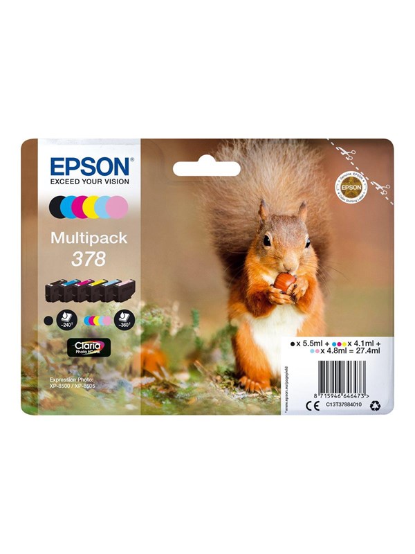 Epson 378 Multipack 6-Pack (black Keltainen cyan magenta light magenta light cyan)