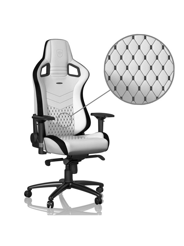 noblechairs EPIC Series - White / Black Pelituoli - Valkoinen - PU Nahka - Jopa 120 kg