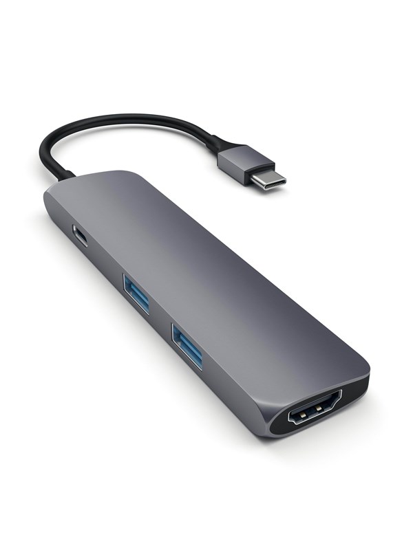 Satechi Slim USB-C MultiPort Adapter with 4K HDMI - Space Harmaa