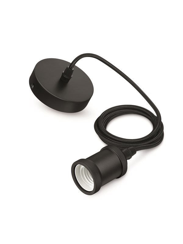 Philips Vintage cord pendant Musta 1x60w 230v