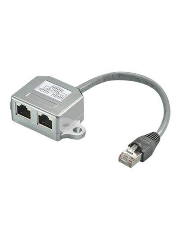 Pro splitter (Y-adapter) 2x RJ45 - Harmaa