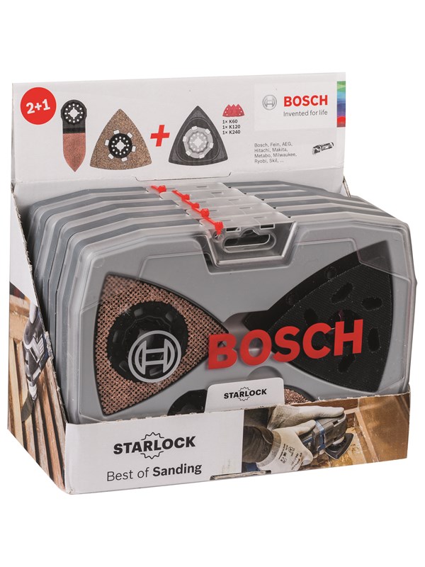 Bosch Starlock Best of Sanding Set, 6-os. AVZ 93 G; AVZ 90 RT6; AVZ 32 RT4; Wood & Paint -hiomapaperi (3x)
