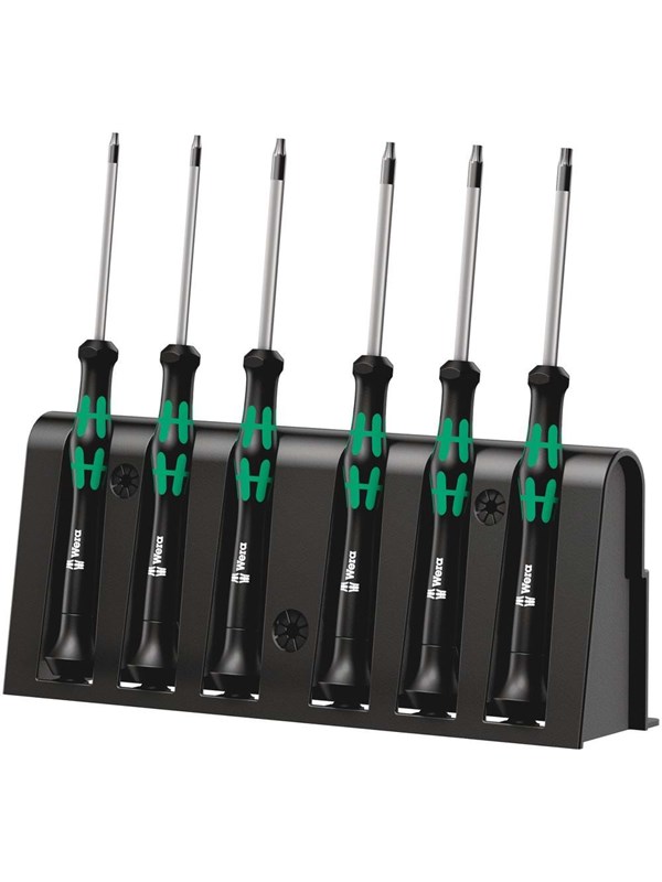 Wera 2067/6 TORX® BO -ruuvimeisselisarja ja teline elektronisiin sovelluksiin, 6 osaa