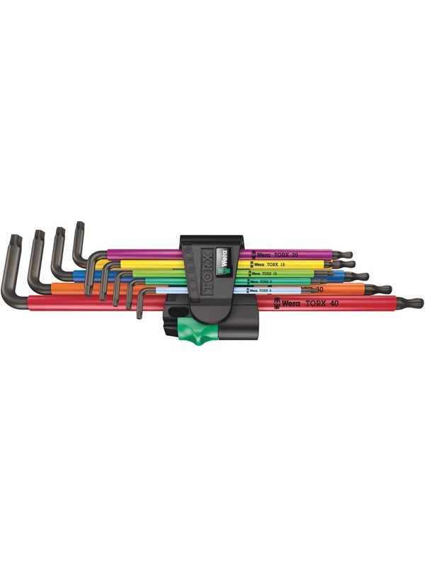 Wera 967/9 TX XL Monivärinen 1 L-avain sarja TORX® ruuveille pitkä 9 kappaletta