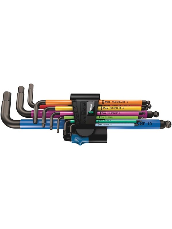 Wera L-avain setti musta laser-hex-plus 950/9 monivärinen hf 1 w/pidätysfunktio 9 kpl 1.5x90-10x224mm