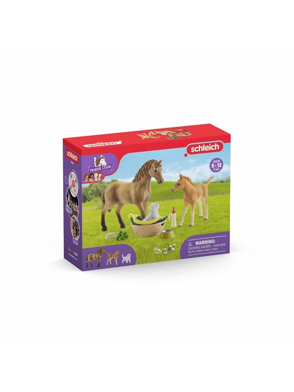Schleich Horse Club Sarahs vauvaeläinten hoito