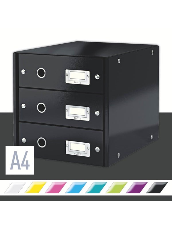 Leitz vetolaatikosto Click & Store 3-ltk WOW Musta