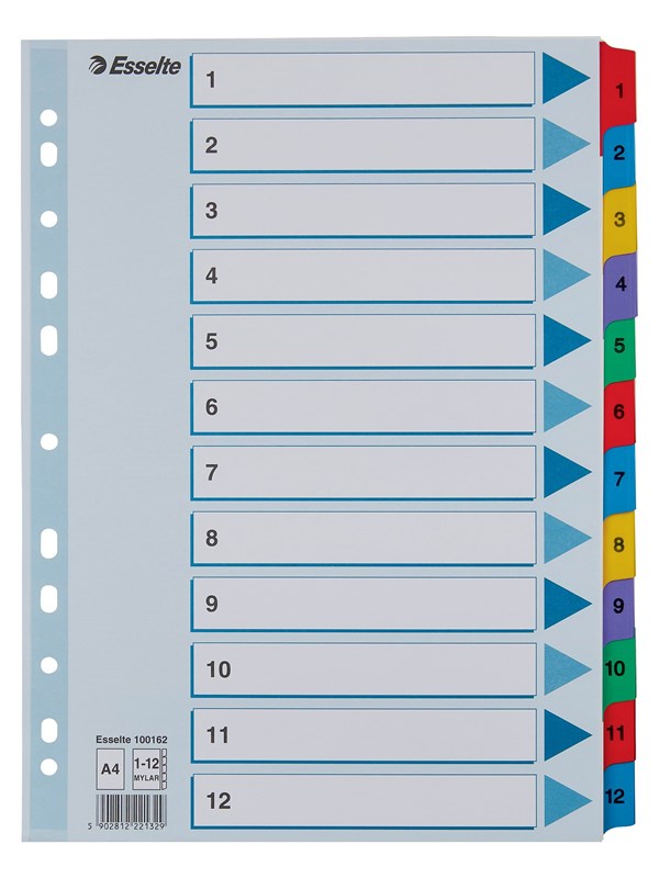 Esselte Muovikielihakemisto Mylar 1-12