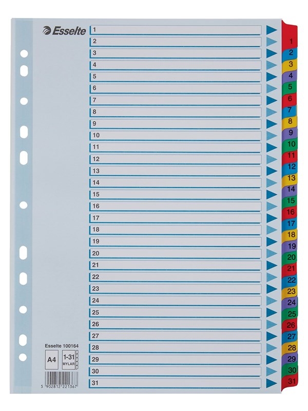 Esselte Muovikielihakemisto Mylar 1-31