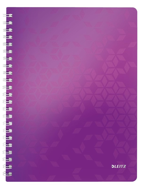 Leitz muistikirja kierteellä PP WOW A4 viiva Violetti