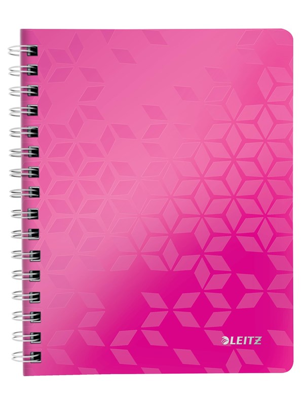 Leitz muistikirja kierteellä PP WOW A5 viiva Pinkki