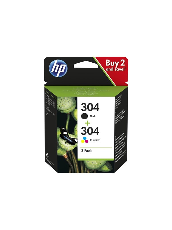 HP 304 / 3JB05AE 2-Pack Musta and Väri Ink