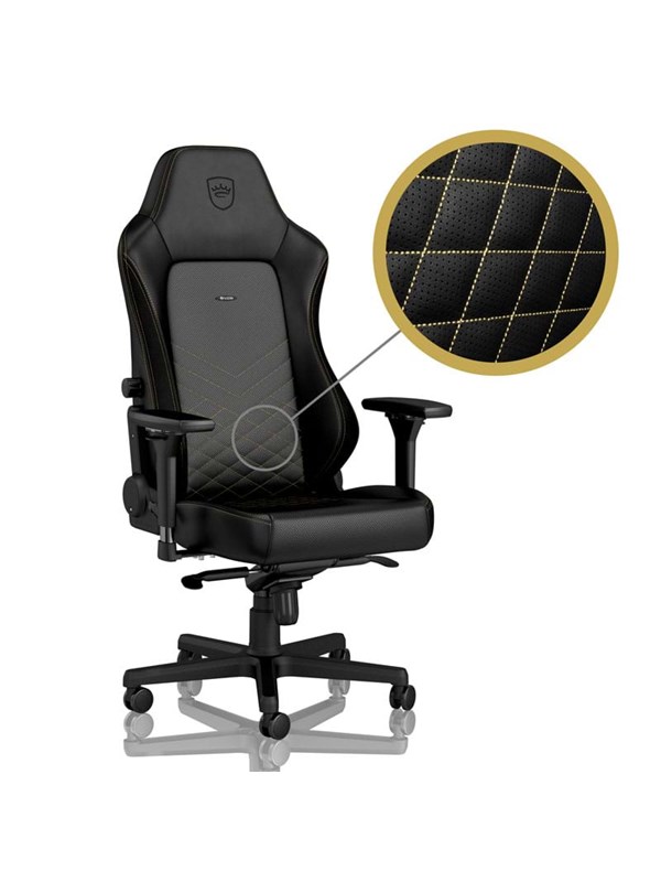 noblechairs HERO-pelituoli - Musta/Kulta Pelituoli - Musta / Kulta - PU Nahka - Jopa 150 kg