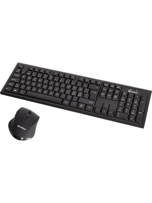 Sandberg DesktopSet - Näppäimistö and mouse set - Norway - Näppäimistö ja Hiirisetti - Pohjoismainen - Musta