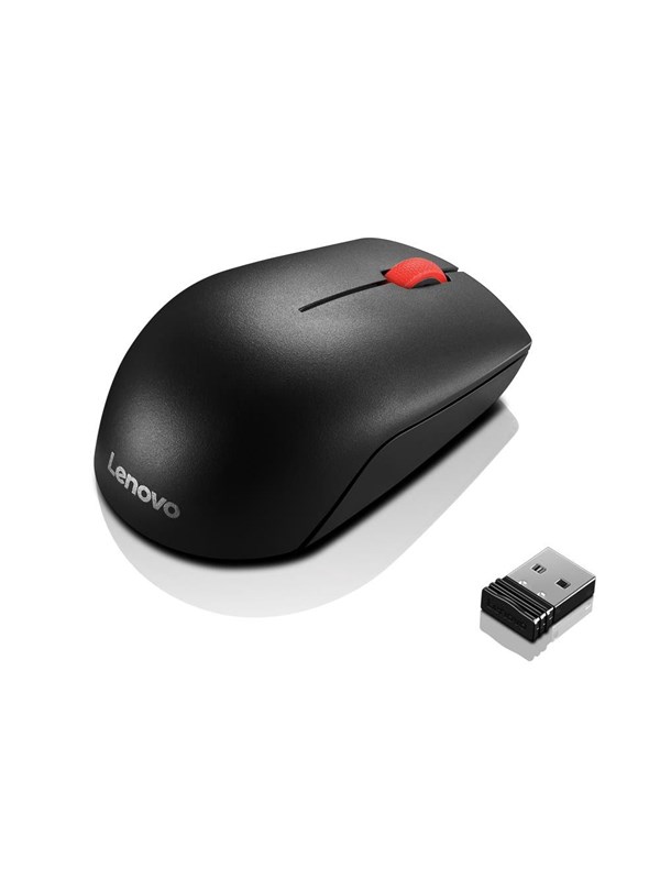 Lenovo Essential Compact - mouse - 2.4 GHz - Musta - Hiiri - 3 painiketta - Musta