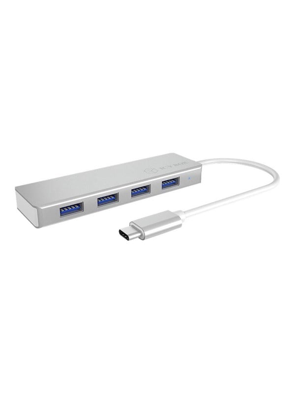 ICY BOX Jäinen laatikko IB-HUB1425-C3 USB hub - 4 porttia - USB 3.2 - hopea