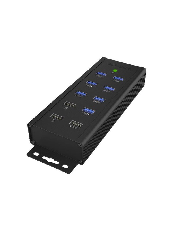ICY BOX JÄÄBOXI USB hub - 7 porttia - USB 3.2 - Musta
