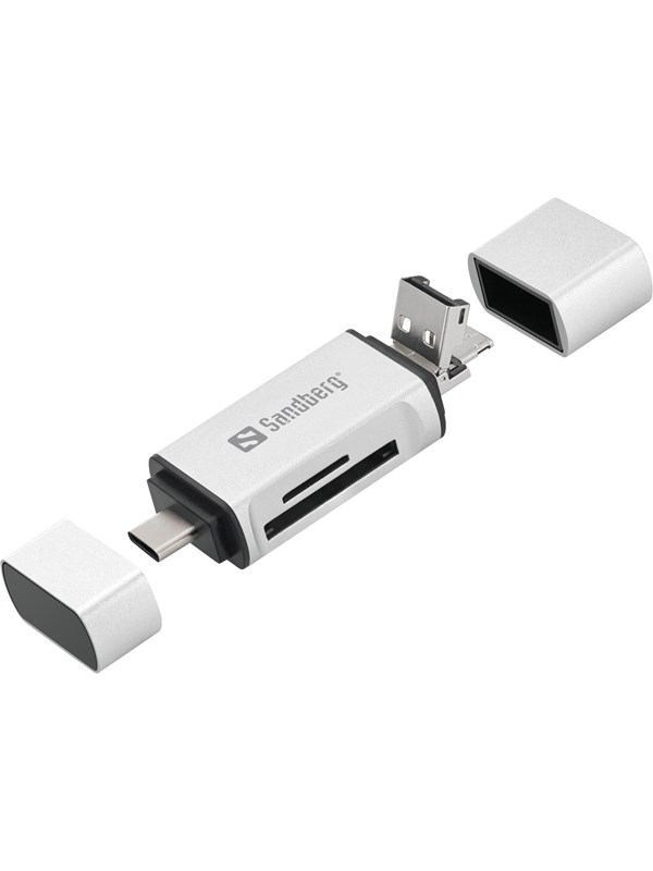Sandberg Kortinlukija USB-C+USB+MicroUSB