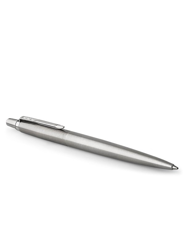 Parker Jotter Ballpoint Pen | Stainless Steel with Chrome Trim | Medium Point Blue Ink | Gift Box