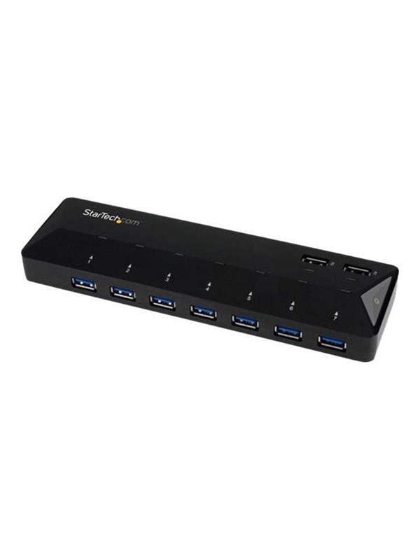 StarTech.com 7-porttinen USB 3.0 -keskusyksikkö, jossa on omat latausportit USB hub - 7 porttia - USB 3.2 - Musta