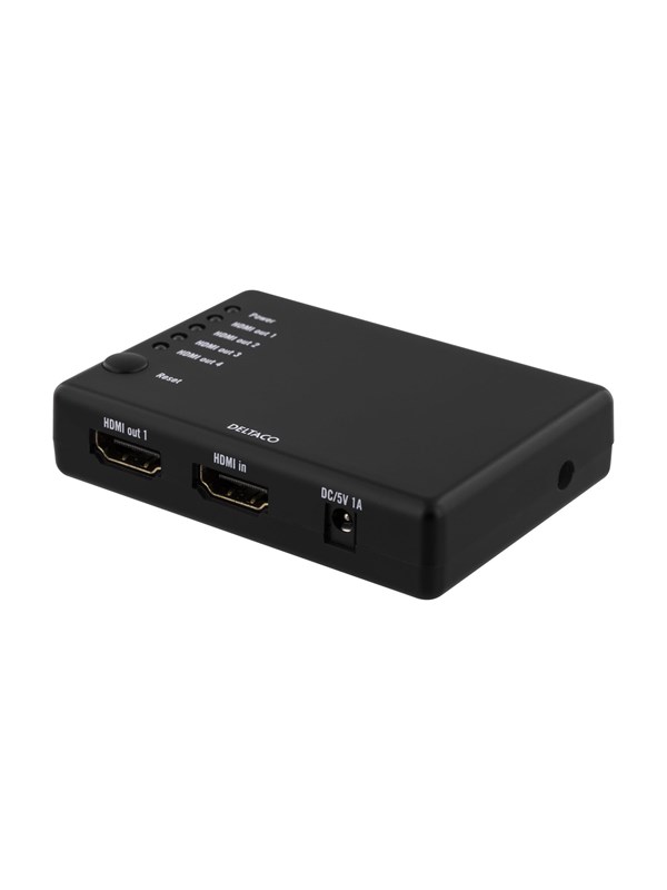 Deltaco HDMI-jakaja 1x HDMI sisään 4x HDMI ulos 6.
