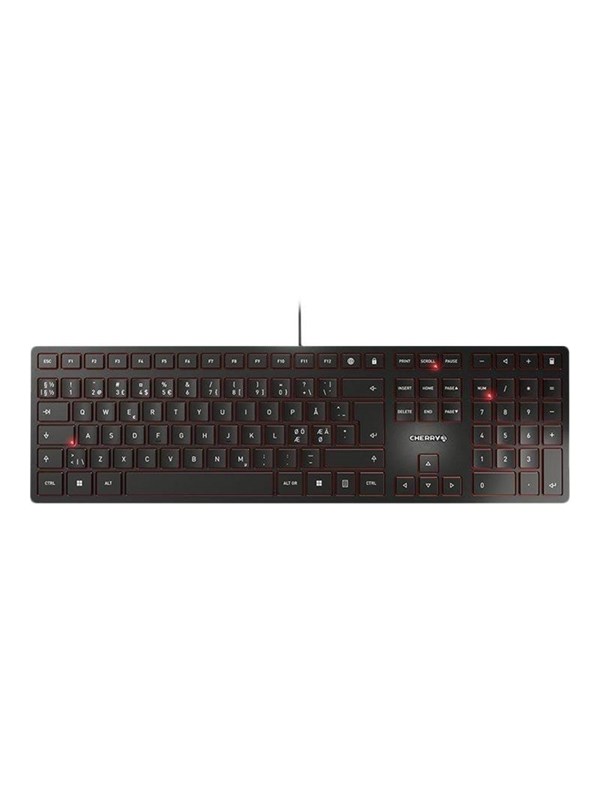 Cherry KC 6000 SLIM - Näppäimistö - Pohjoismainen - Musta