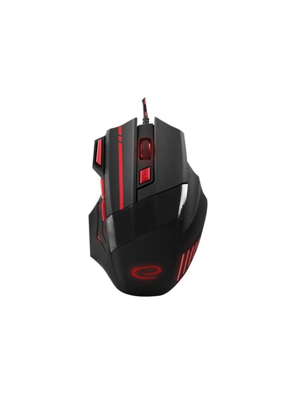 Esperanza MX201 WOLF - mouse - USB - Punainen - Hiiri - Optinen - 7 painiketta - Punainen