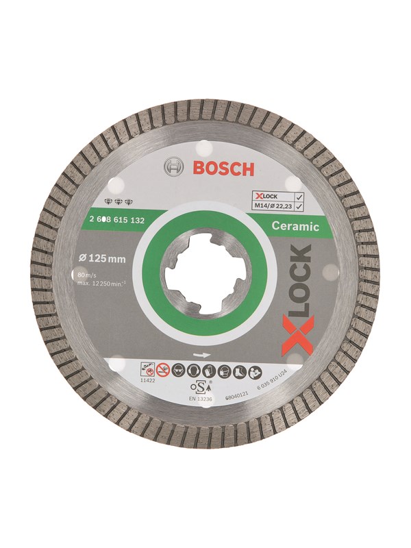 Bosch X-LOCK Best for Ceramic Extra Clean Turbo -timanttikatkaisulaikka 125 x 22,23 x 1,4 x 7 125 x 22,23 x 1,4 x 7 mm