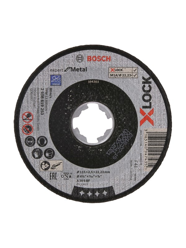 Bosch X-LOCK Expert for Metal, 115 x 2,5 x 22,23, suora katkaisulaikka A 30 S BF, 115 mm, 2,5 mm