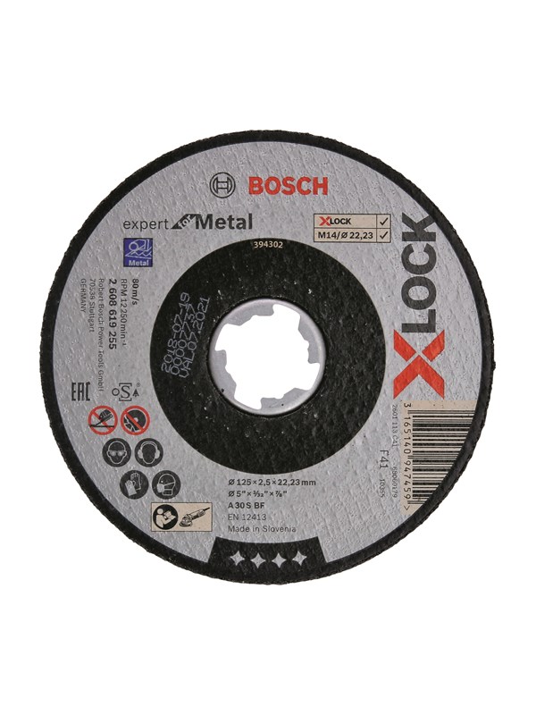 Bosch X-LOCK Expert for Metal, 125 x 2,5 x 22,23, suora katkaisulaikka A 30 S BF, 125 mm, 2,5 mm