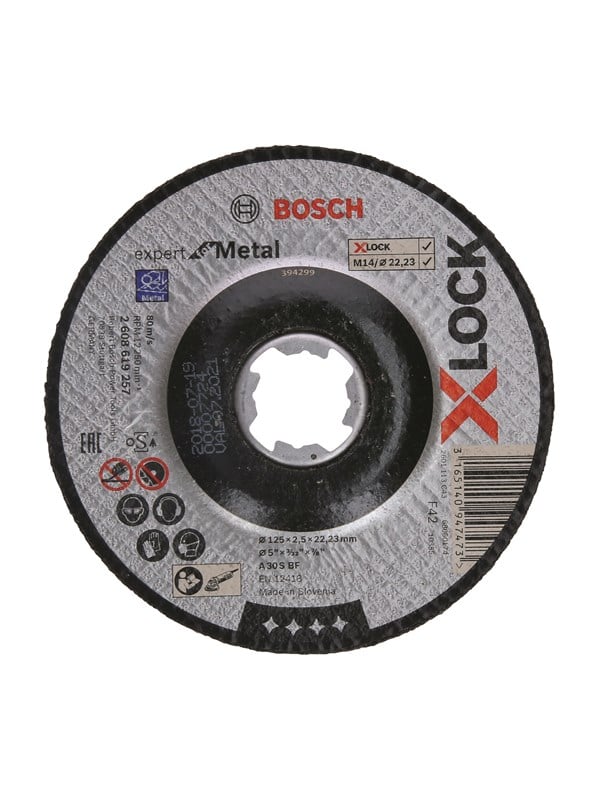 Bosch X-LOCK Expert for Metal, 125 x 2,5 x 22,23, syvennetty leikkaus A 30 S BF, 125 mm, 2,5 mm