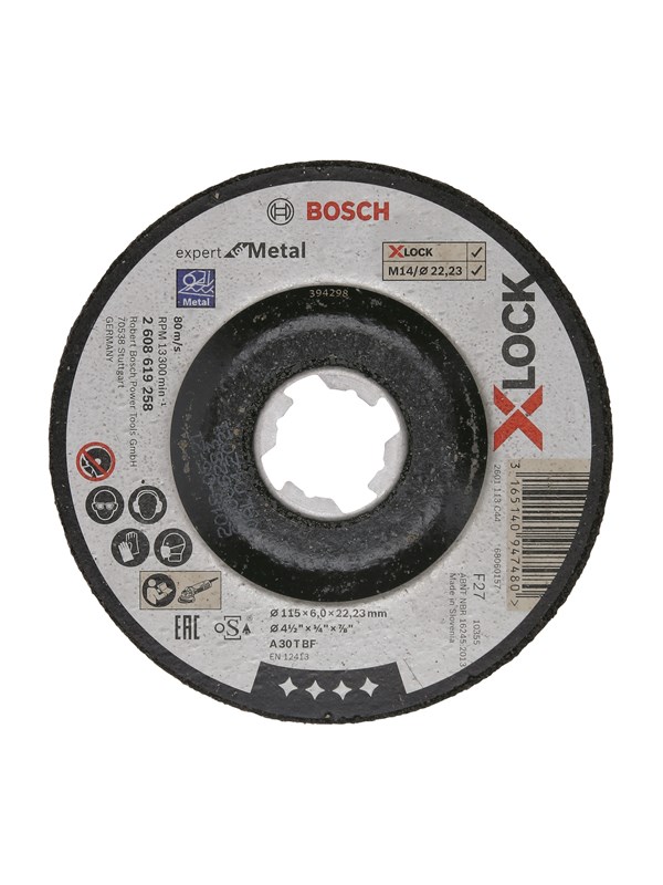 Bosch X-LOCK Expert for Metal, 115 x 6 x 22,23, syvennetty hionta A 30 T BF, 115 mm, 6,0 mm