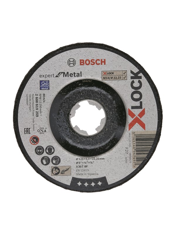 Bosch X-LOCK Expert for Metal, 125 x 6 x 22,23, syvennetty hionta A 30 T BF, 125 mm, 6,0 mm