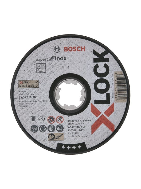Bosch X-LOCK Expert for Inox, 125 x 1,6 x 22,23, suora katkaisulaikka AS 46 T INOX BF, 125 mm, 1,6 mm