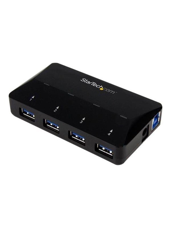 StarTech.com USB 3.0 -keskusyksikkö, jossa on neljä porttia ja omistettu latausportti USB hub - 4 porttia - USB 3.2 - Musta