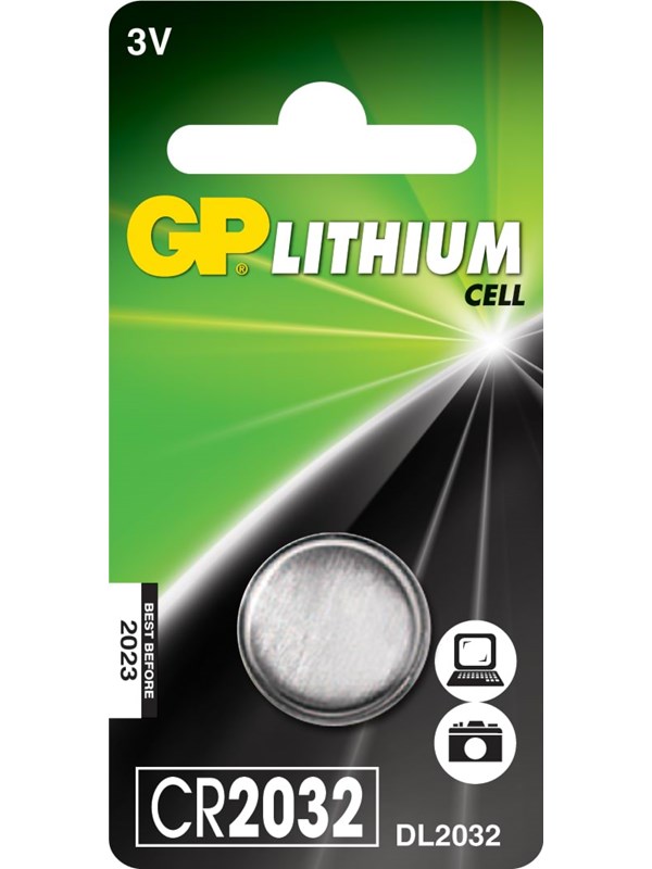 GP CR 2032 litiumnappiparisto, koko C1