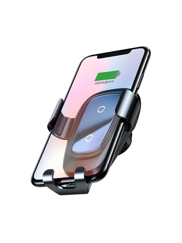 Baseus Metal Langaton laturi Gravity Car Mount for Smartphones - Musta