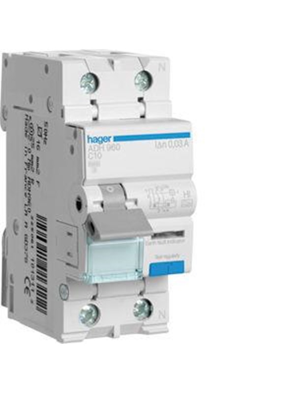 Hager Rcbo elektroninen rcd 1p+n 13a/c hi