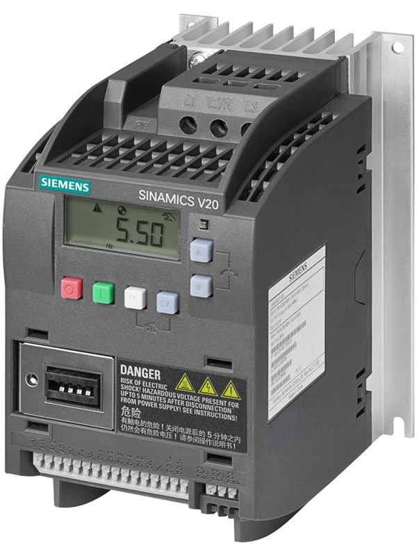 Siemens Sinamics v20 1ac200-240v -10/+10% 47-63hz rated Teho 0.55kw
