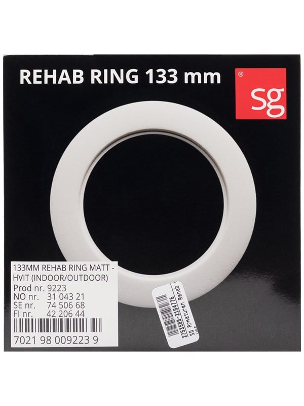 SG Armaturen Rehab ring 133mm mat Valkoinen