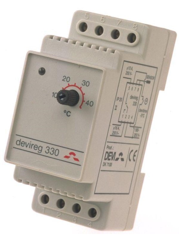 Danfoss Devireg 330 -10 / +10 C DIN rail thermostat