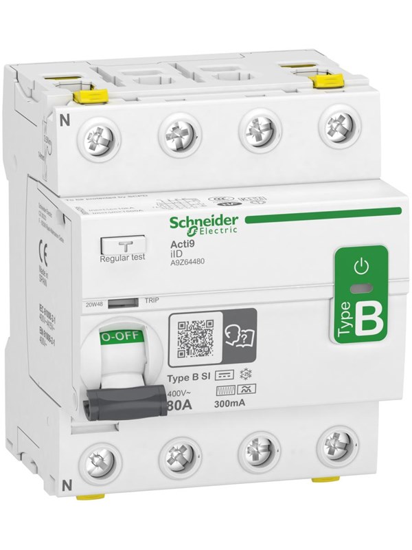 Schneider Electric Rccb maasulku suojaus 4-napainen 80A 300mA B-luokka-SI Super