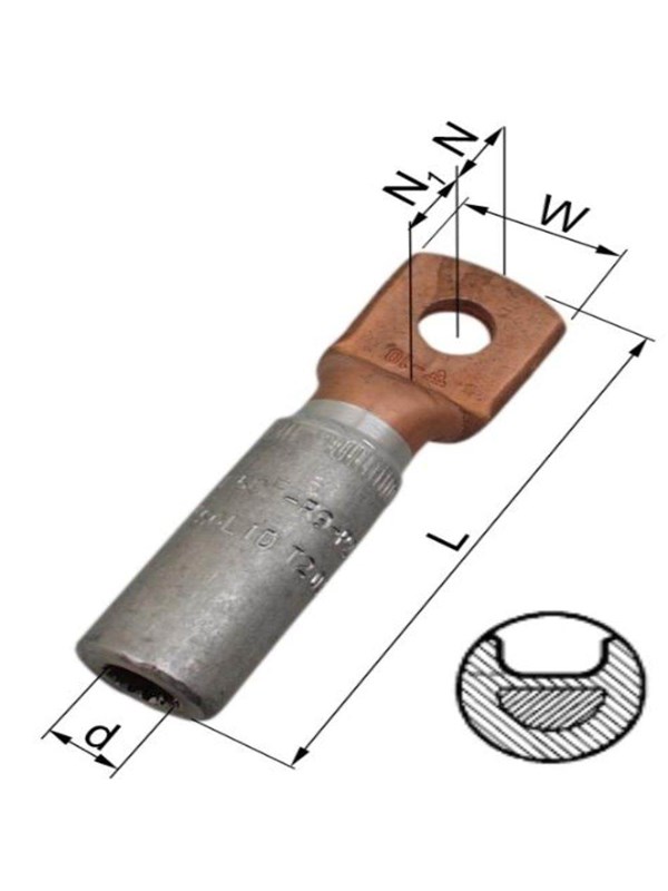 Elpress Alcu-terminaali akk150-12 150mm2 sm/rm m12