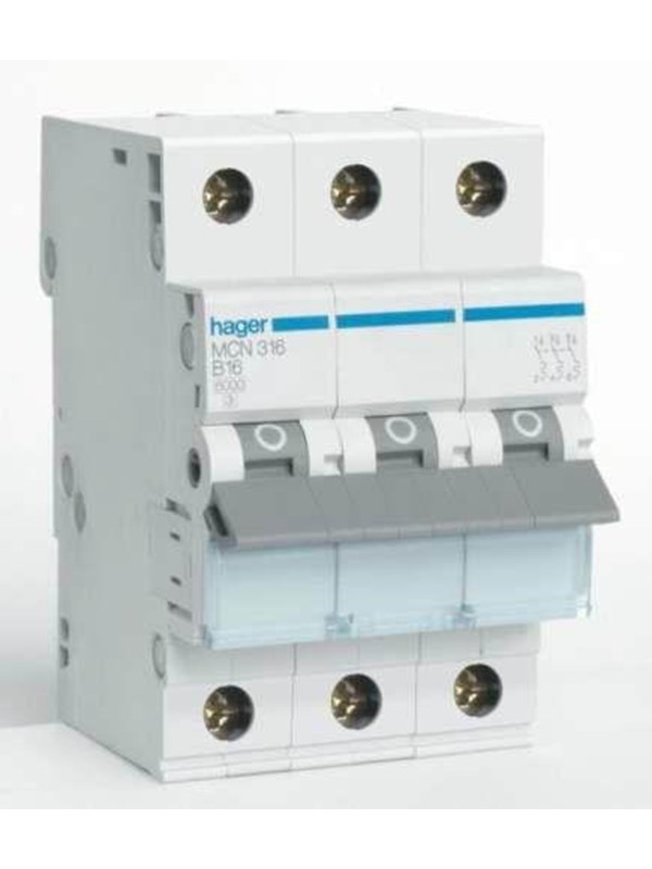 Hager Pienoisvirtakytkin MCB 3P 6kA C-10A