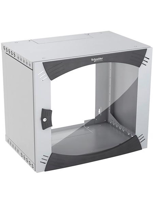Schneider Electric Actassi 19 tuuman seinäteline, kiinteä runko, 15U korkea, syvyys 600 mm.